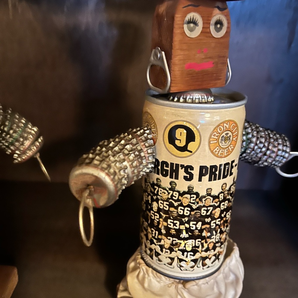 Vintage Pittsburgh Steelers can folk art - Picture 3 of 4